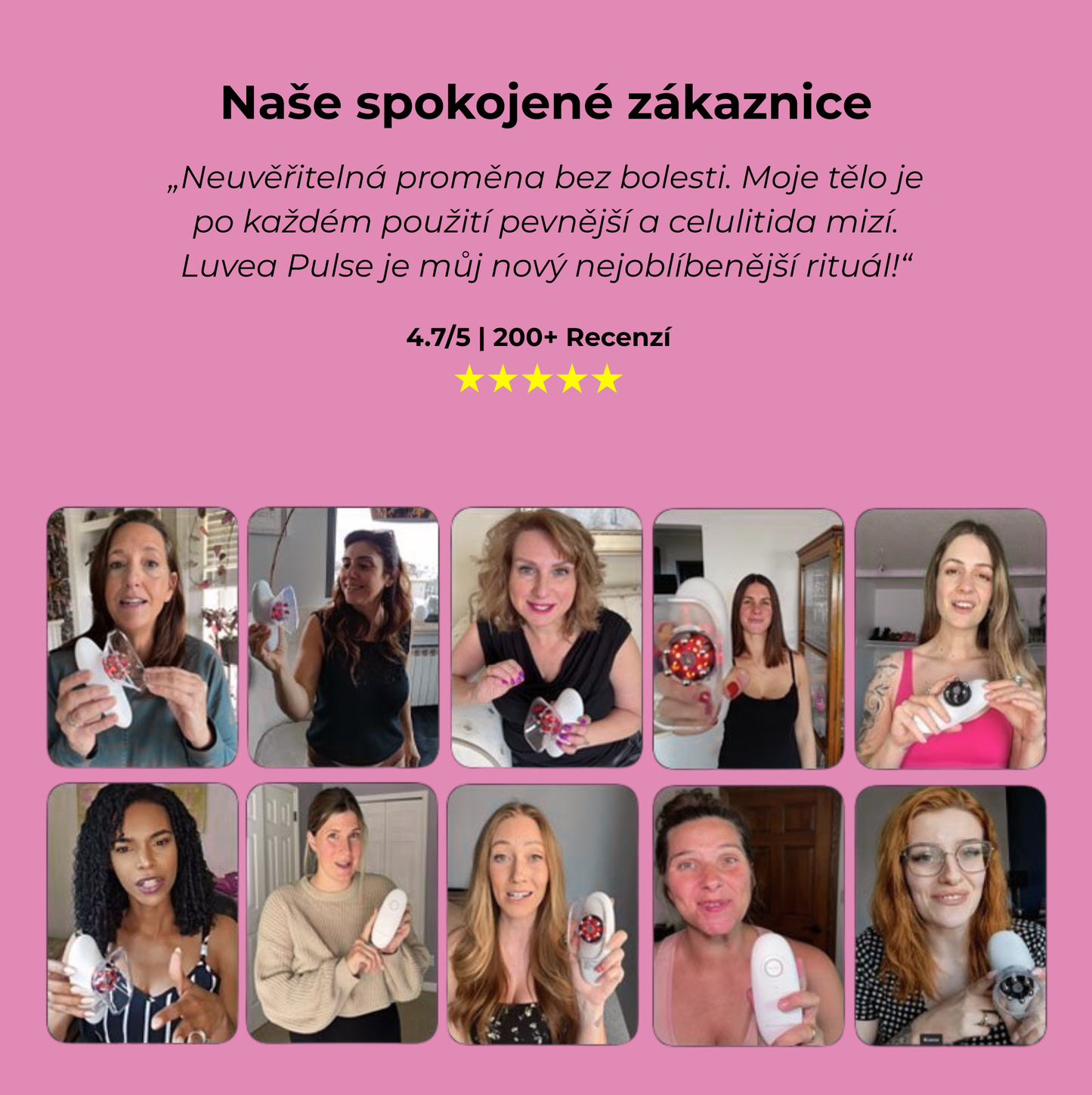 Luvea Pulse™ - Multifunkční přístroj 3v1 na zpevnění pokožky